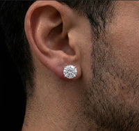 8MM (4Ct) Brilliant Cut Moissanite Stud Earrings