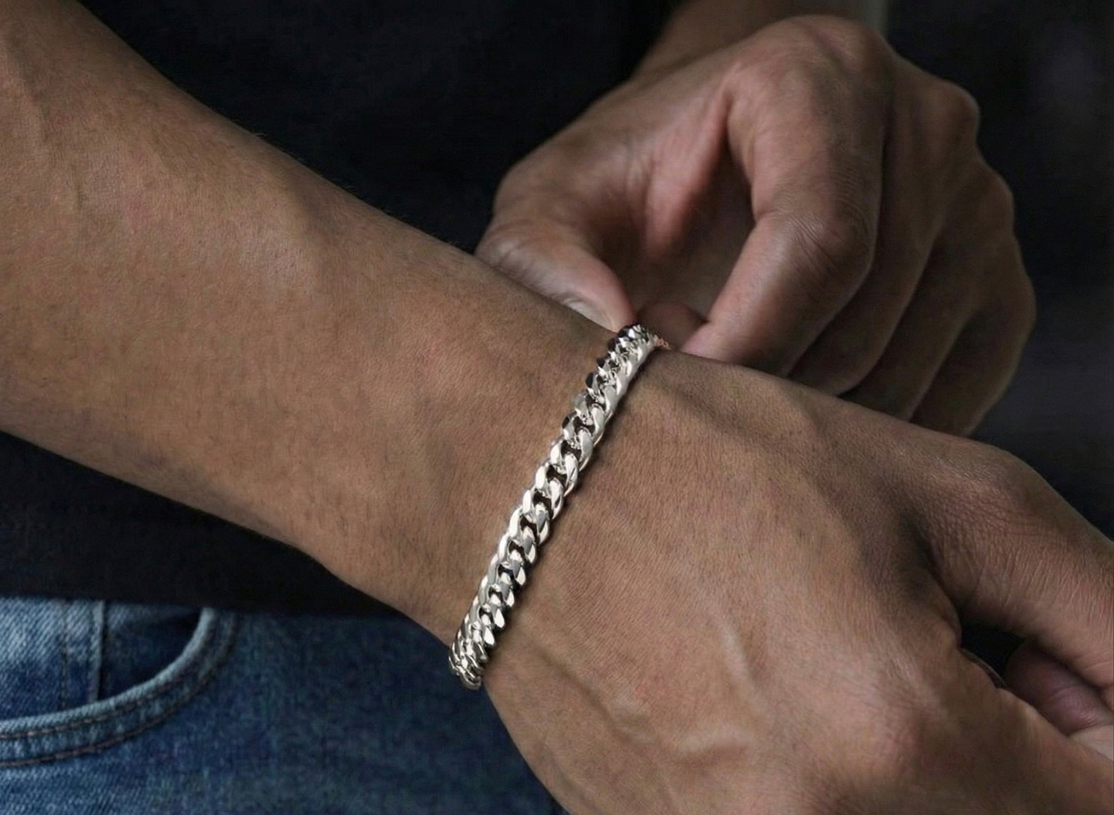 8MM Miami Cuban Bracelet In 18K White Gold