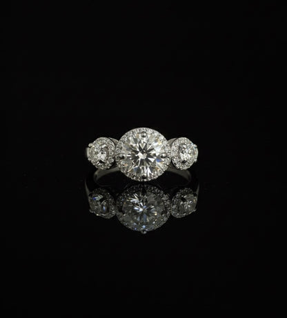 Tri stone Moissanite wedding/promise Ring