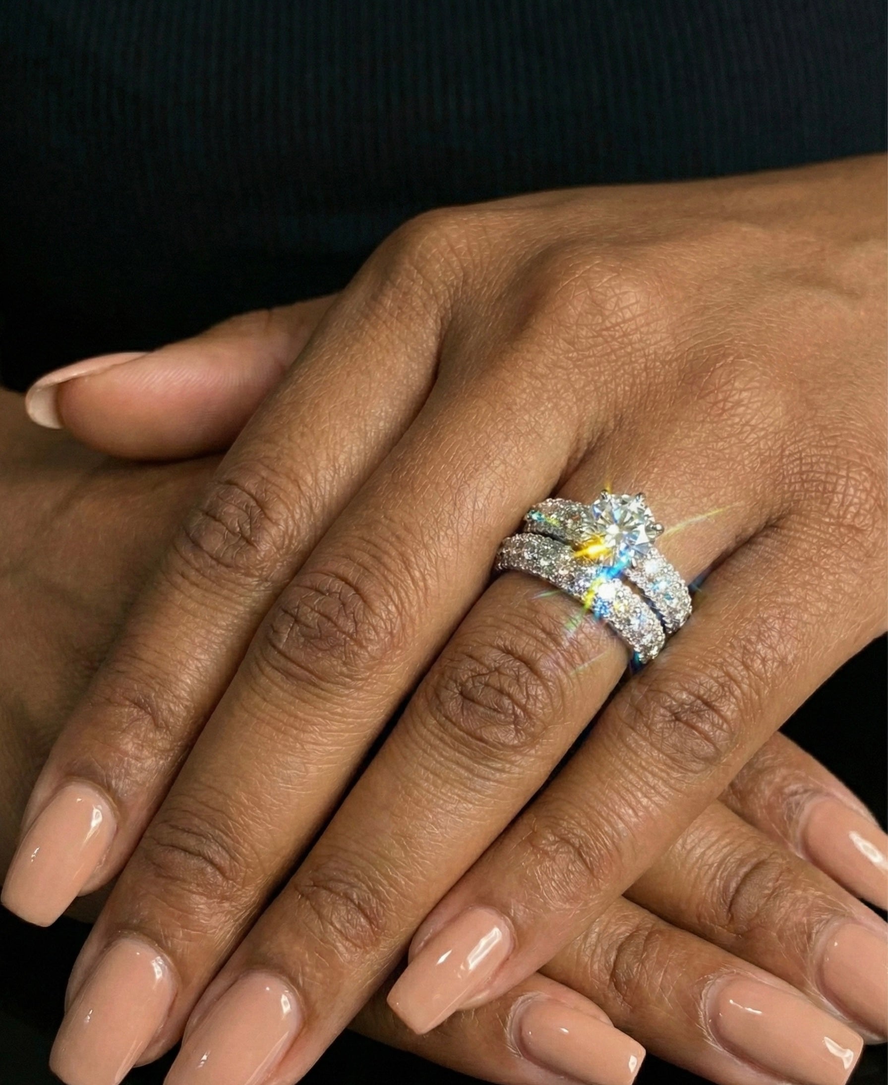 1.5Ct Moissanite Wedding/promise Ring Set