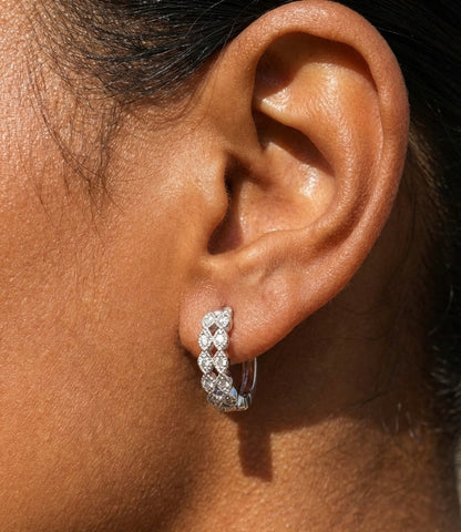 Marquee Shaped Moissanite Hoop Earrings