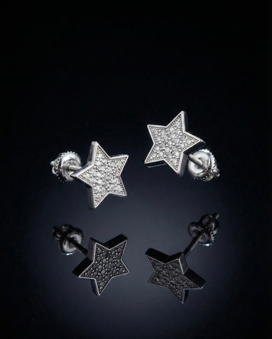 Small 5 Point Star Moissanite Stud Earring