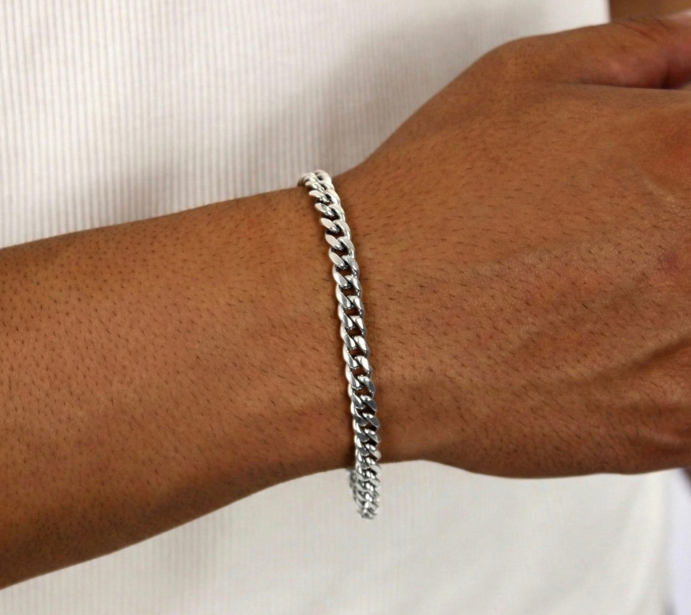 6MM Miami Cuban Bracelet In 18K White Gold