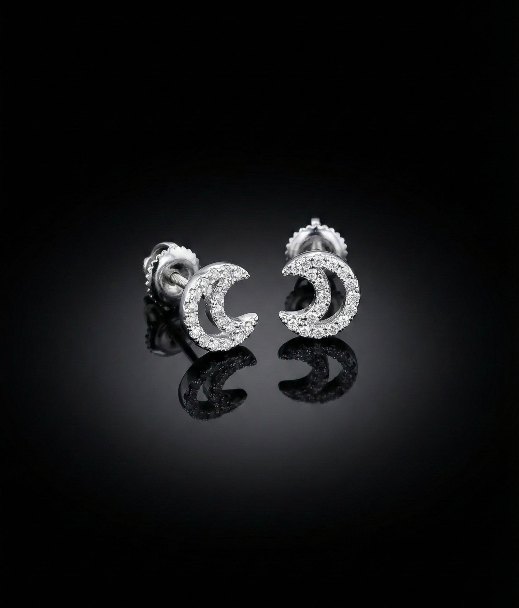 Crescent Moon Moissanite Earrings