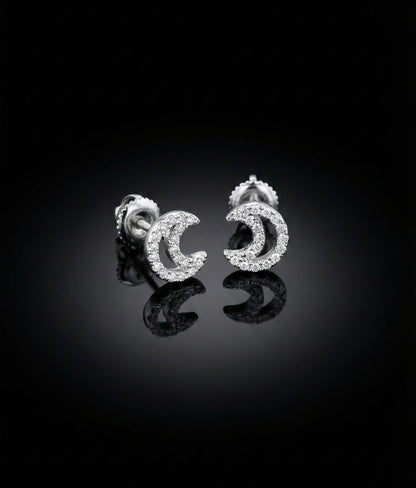 Crescent Moon Moissanite Earrings
