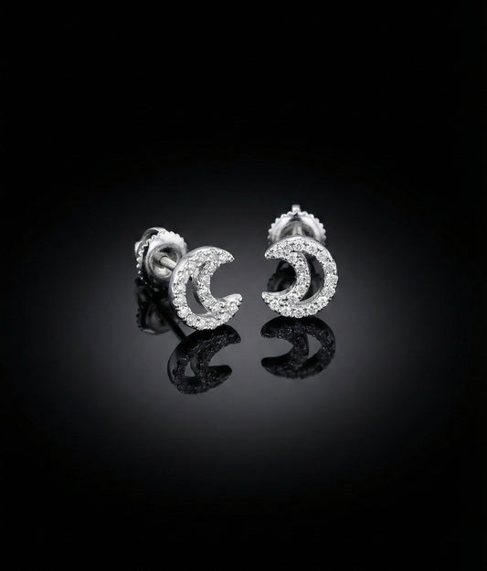 Crescent Moon Moissanite Earrings