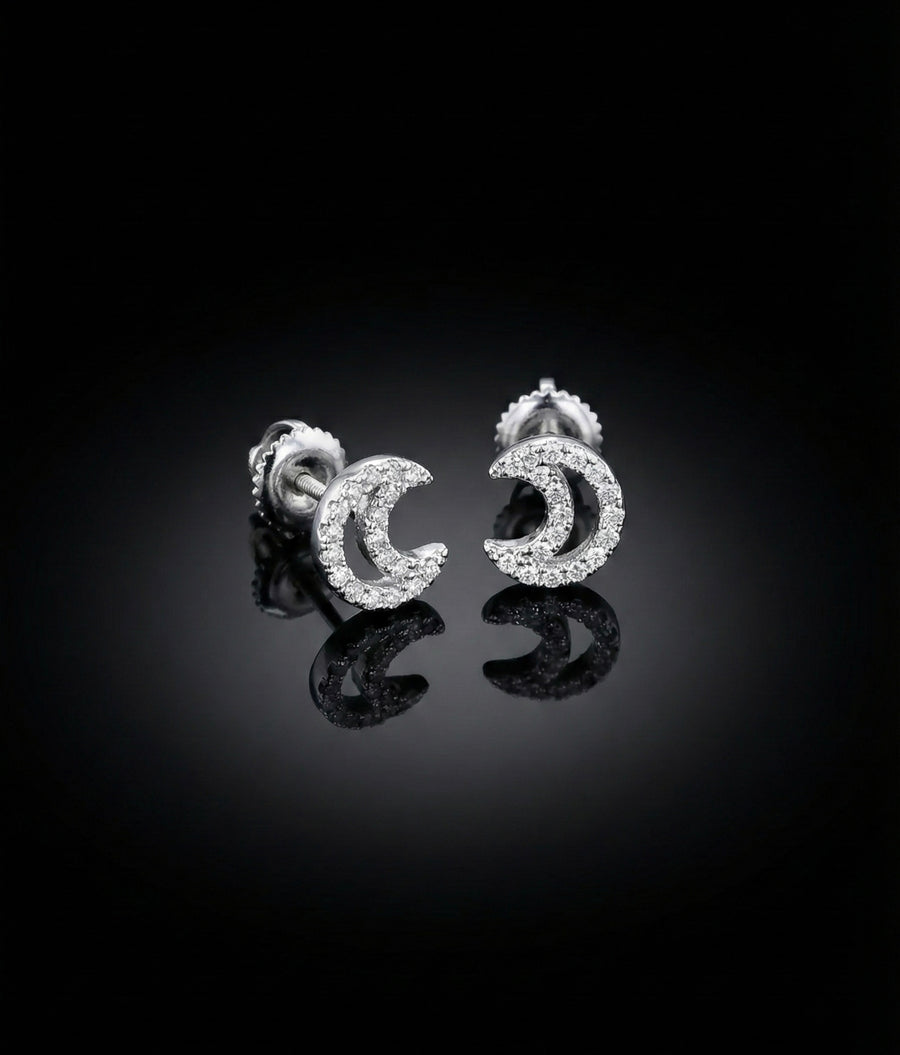 Crescent Moon Moissanite Earrings