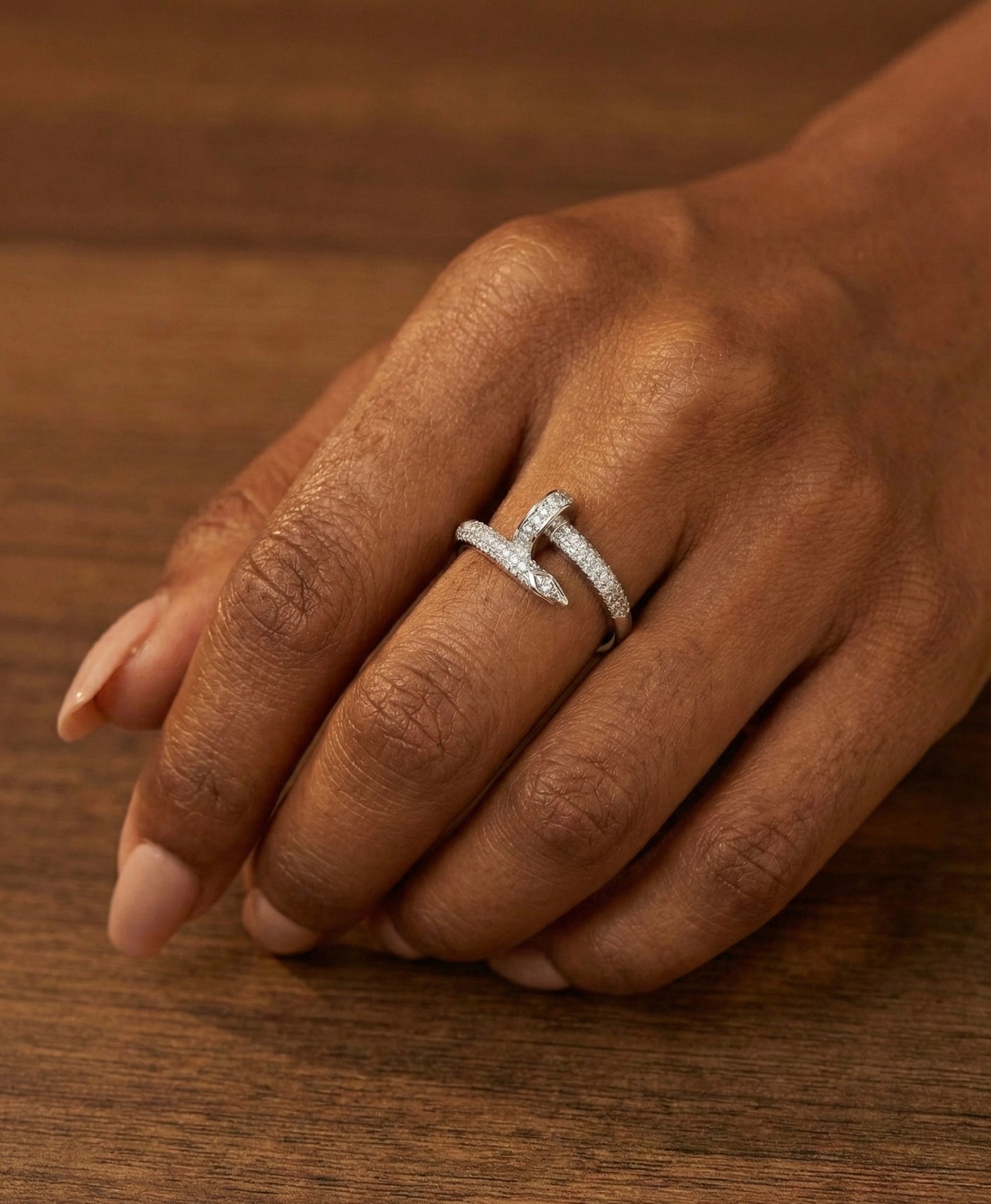 Moissanite Nail Ring