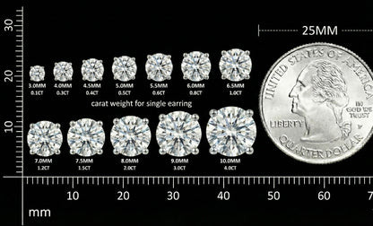 10MM (6.8ct) Brilliant Cut Moissanite earrings
