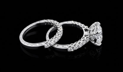 7.7ct Cushion Cut Moissanite Bridal Set