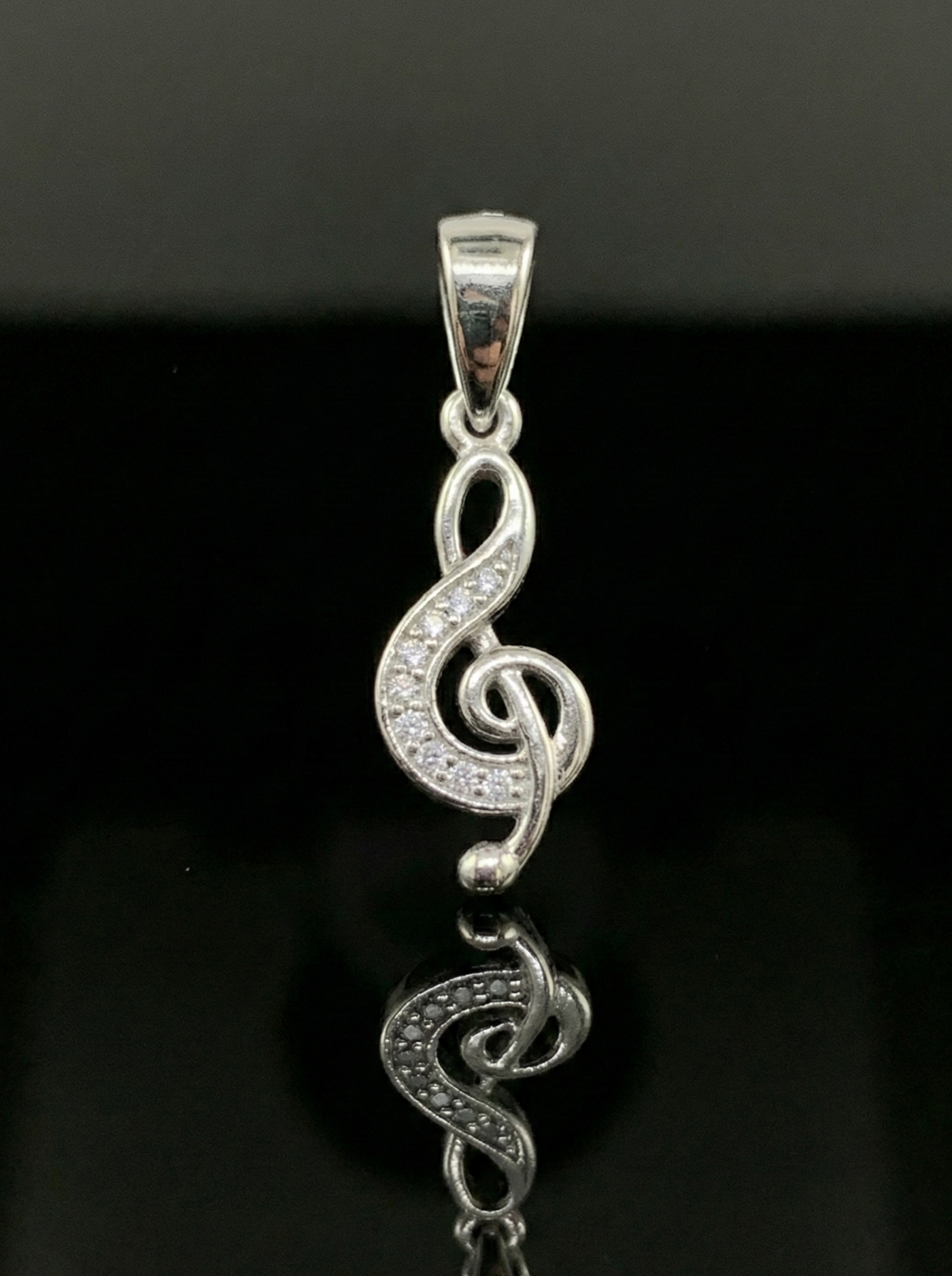 Moissanite Music Note Pendant