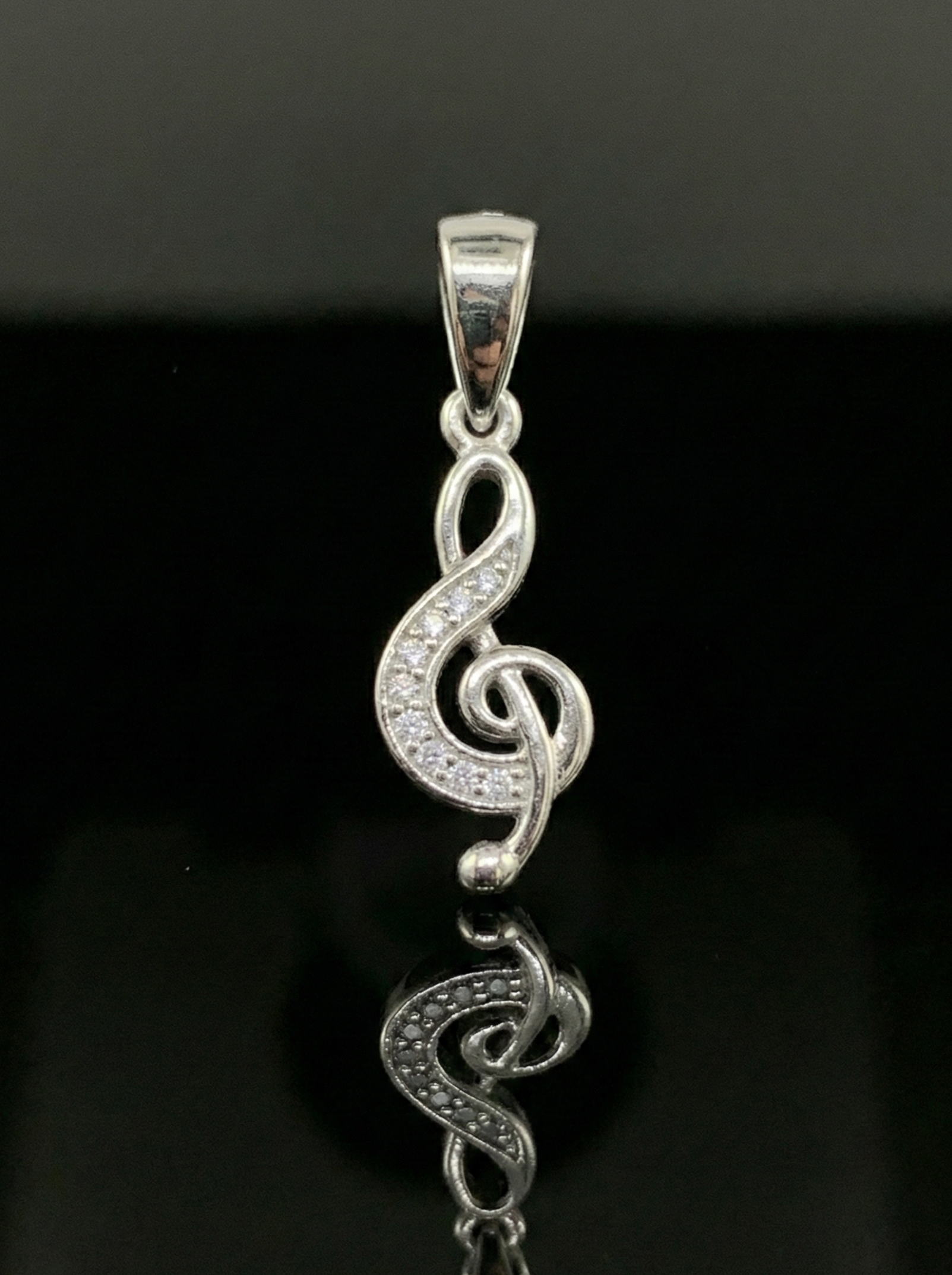 Moissanite Music Note Pendant