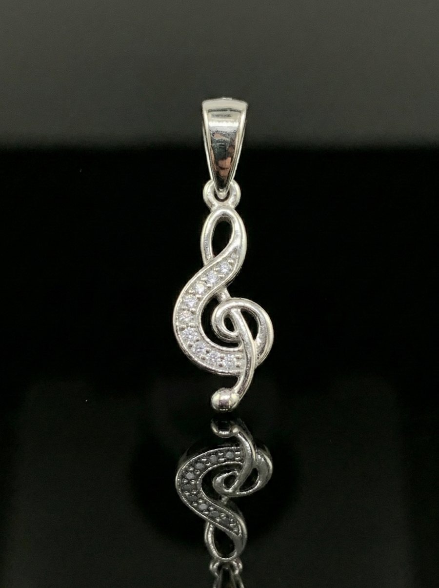 Moissanite Music Note Pendant