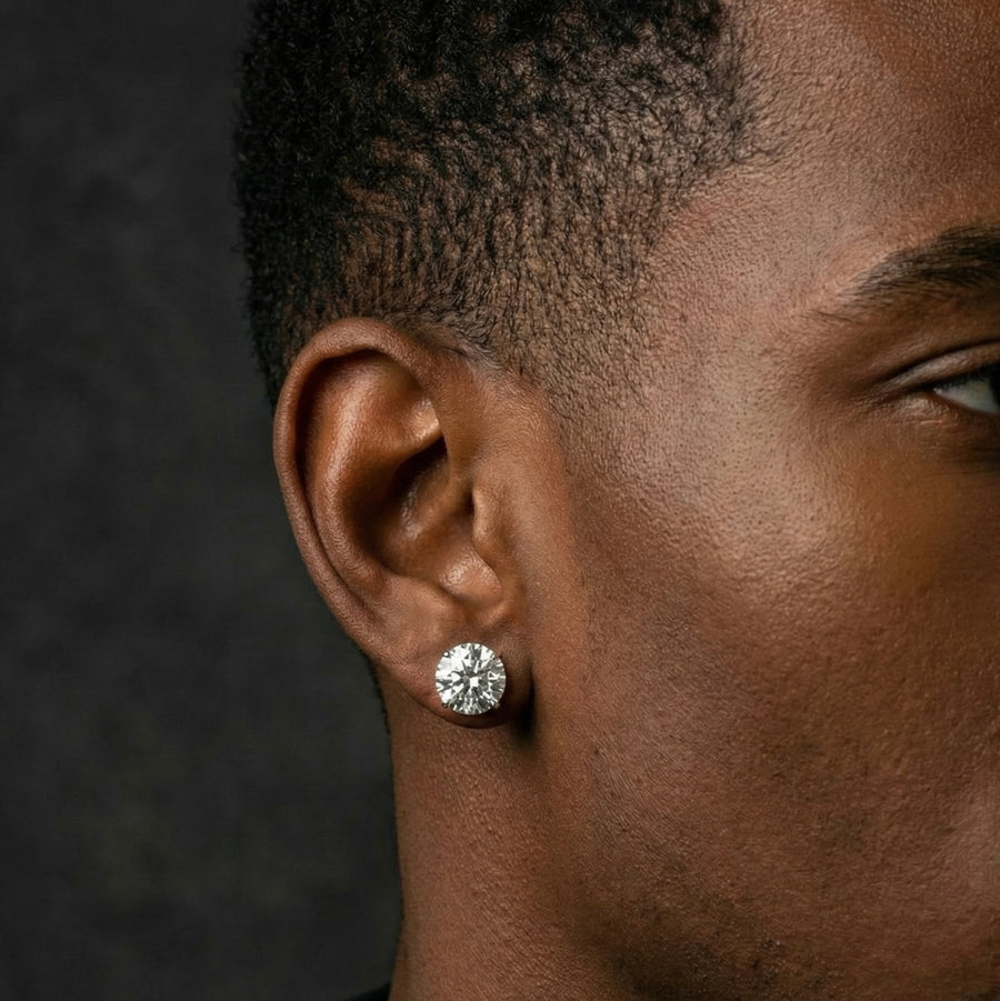 9MM (5.5Ct) Brilliant Cut Moissanite Earrings