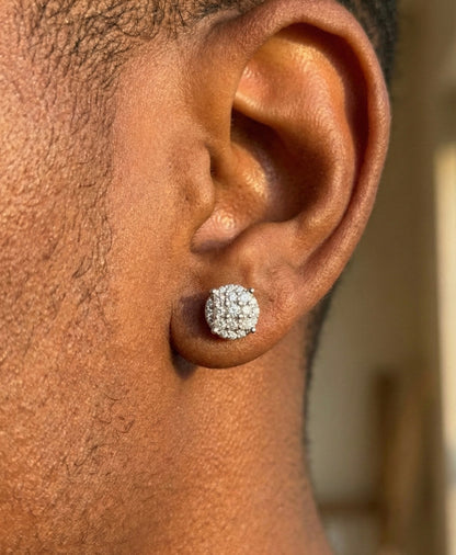 Stacked Round And Princess Cut Moissanite Earrings