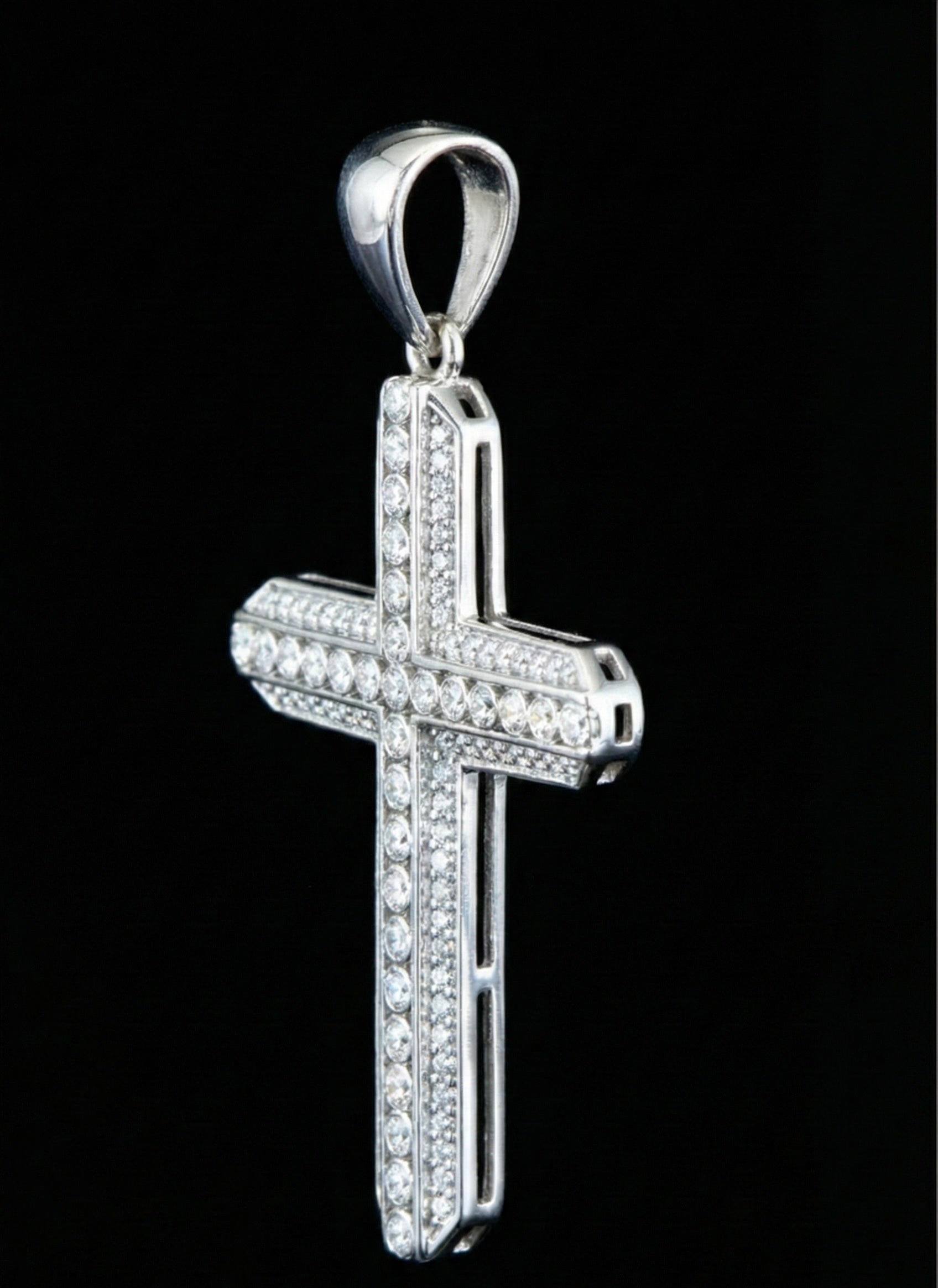 Iced Out Moissanite Cross Pendant