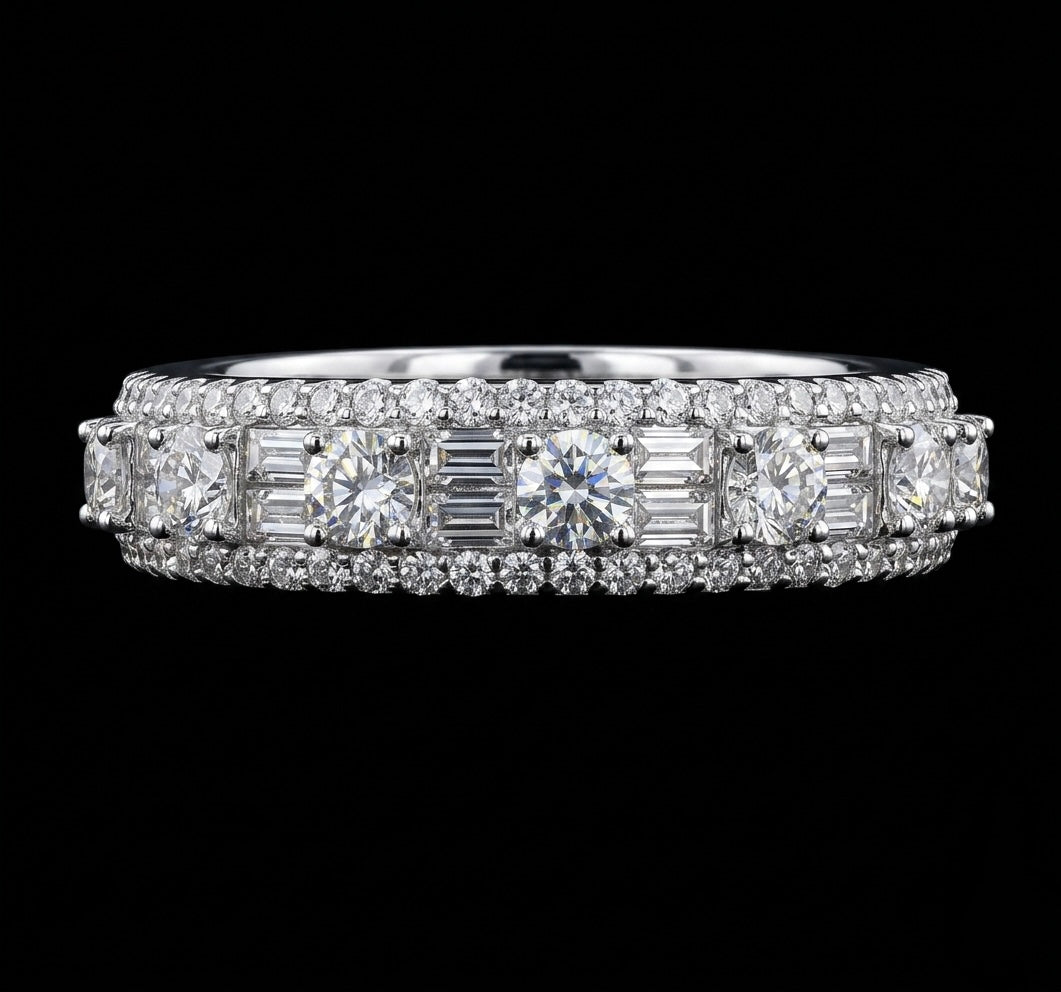 Moissanite Baguette Eternity Band
