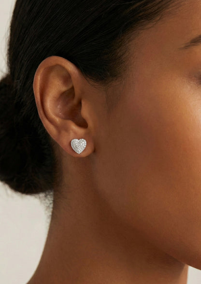 Cluster Heart Moissanite Earrings