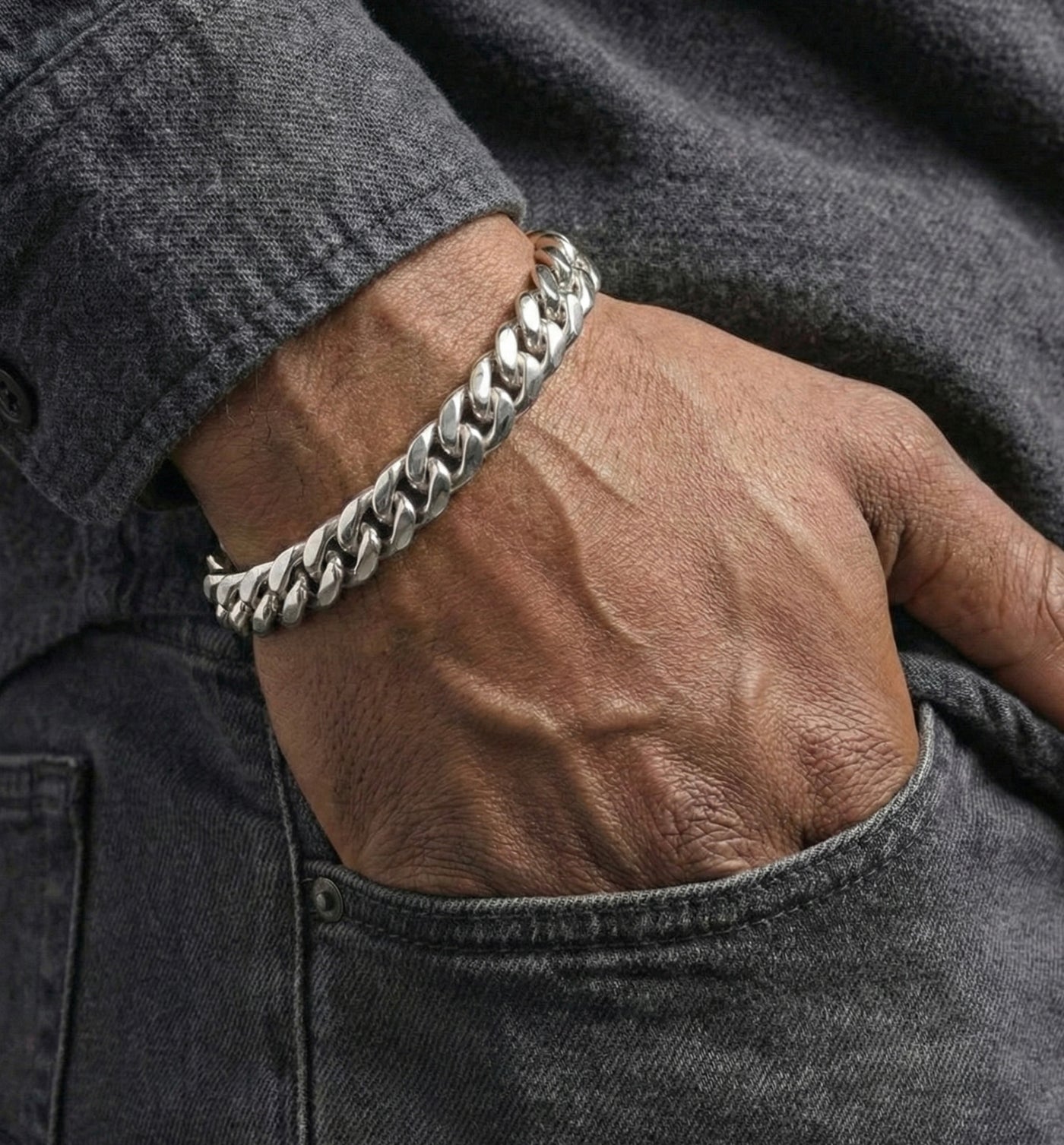 10MM Miami Cuban Bracelet In 18K White Gold