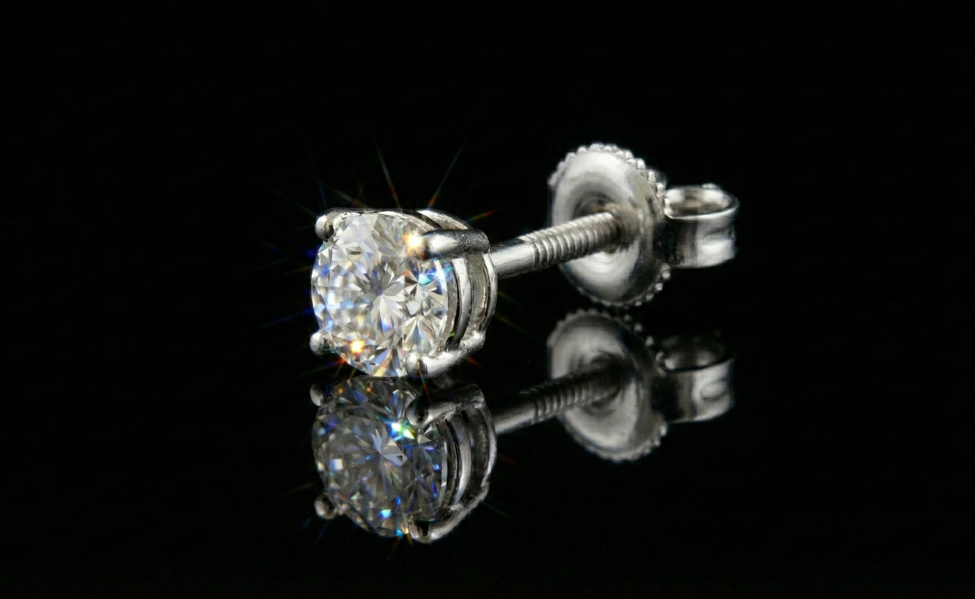 3MM (0.25Ct) Brilliant Cut Moissanite Stud Earrings