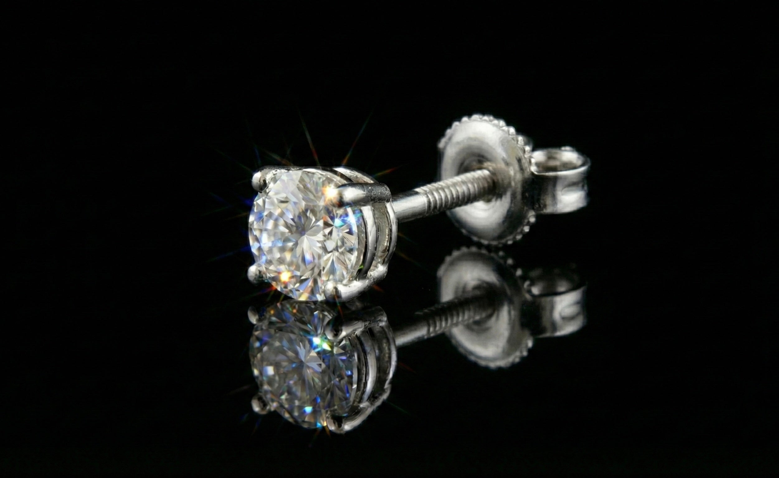 3MM (0.25Ct) Brilliant Cut Moissanite Stud Earrings