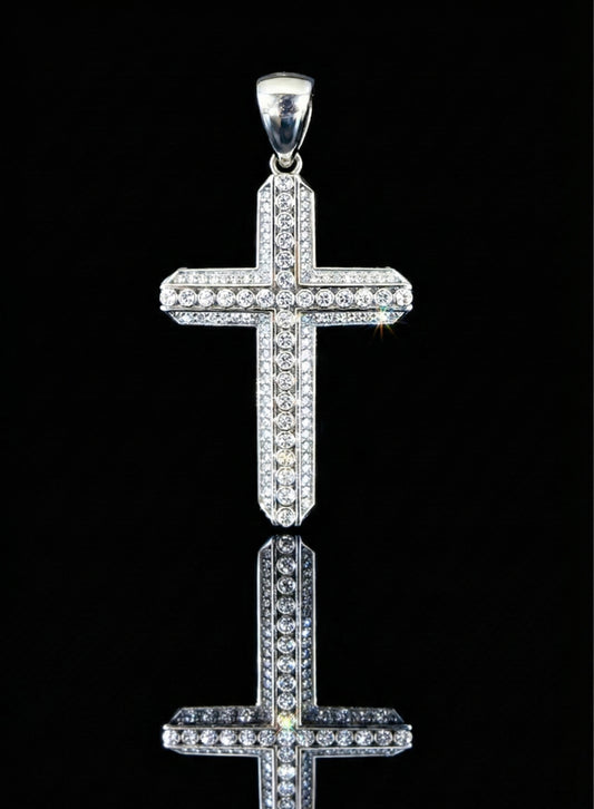 Iced Out Moissanite Cross Pendant
