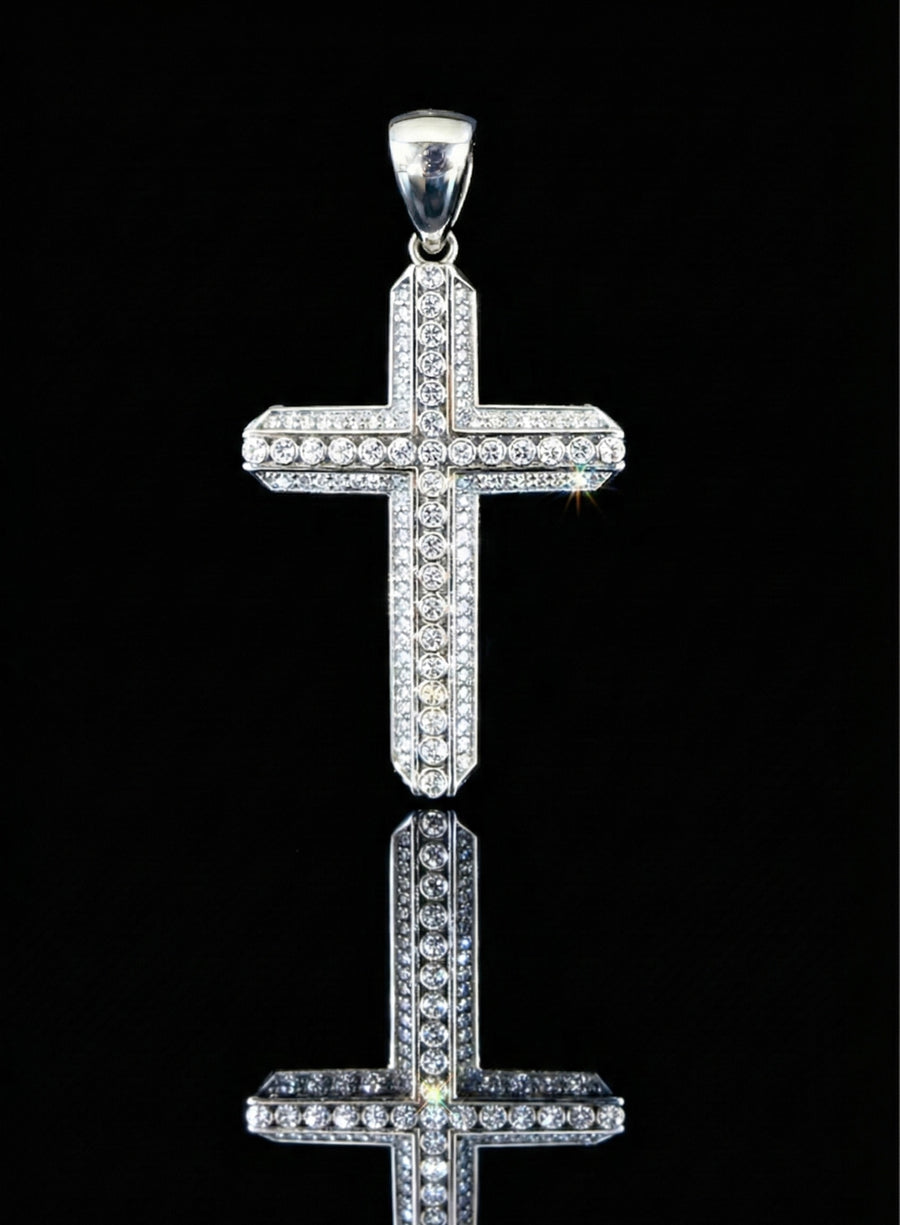 Iced Out Moissanite Cross Pendant