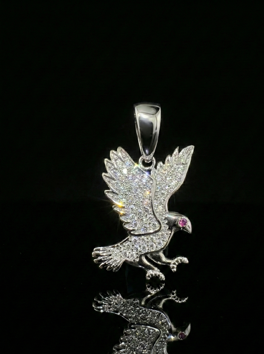 Moissanite Eagle Pendant