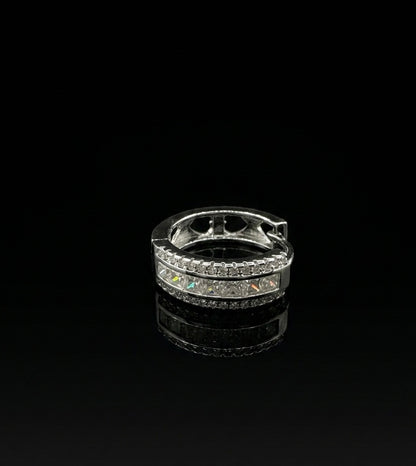 Princess Cut Moissanite Huggies Hoop Earrings