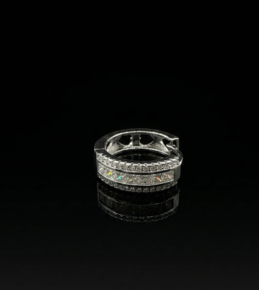 Princess Cut Moissanite Huggies Hoop Earrings