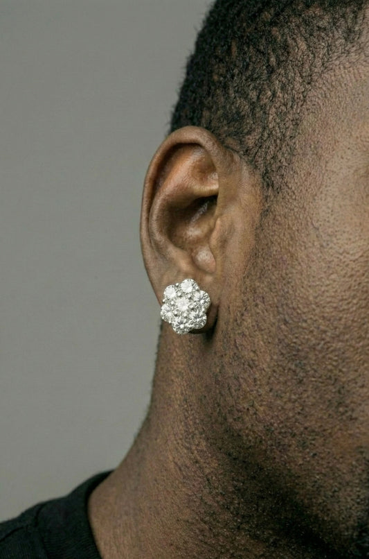 11MM Flower Cluster Moissanite Earrings