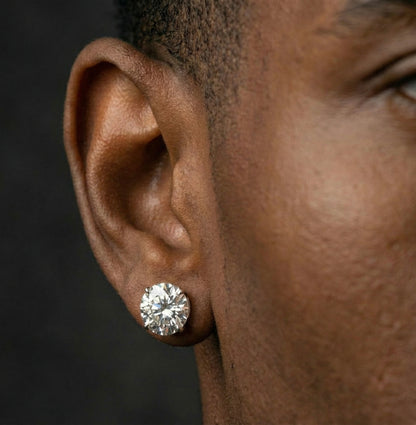 9MM (5.5Ct) Brilliant Cut Moissanite Earrings