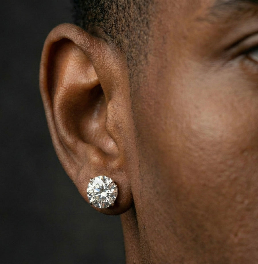 9MM (5.5Ct) Brilliant Cut Moissanite Earrings