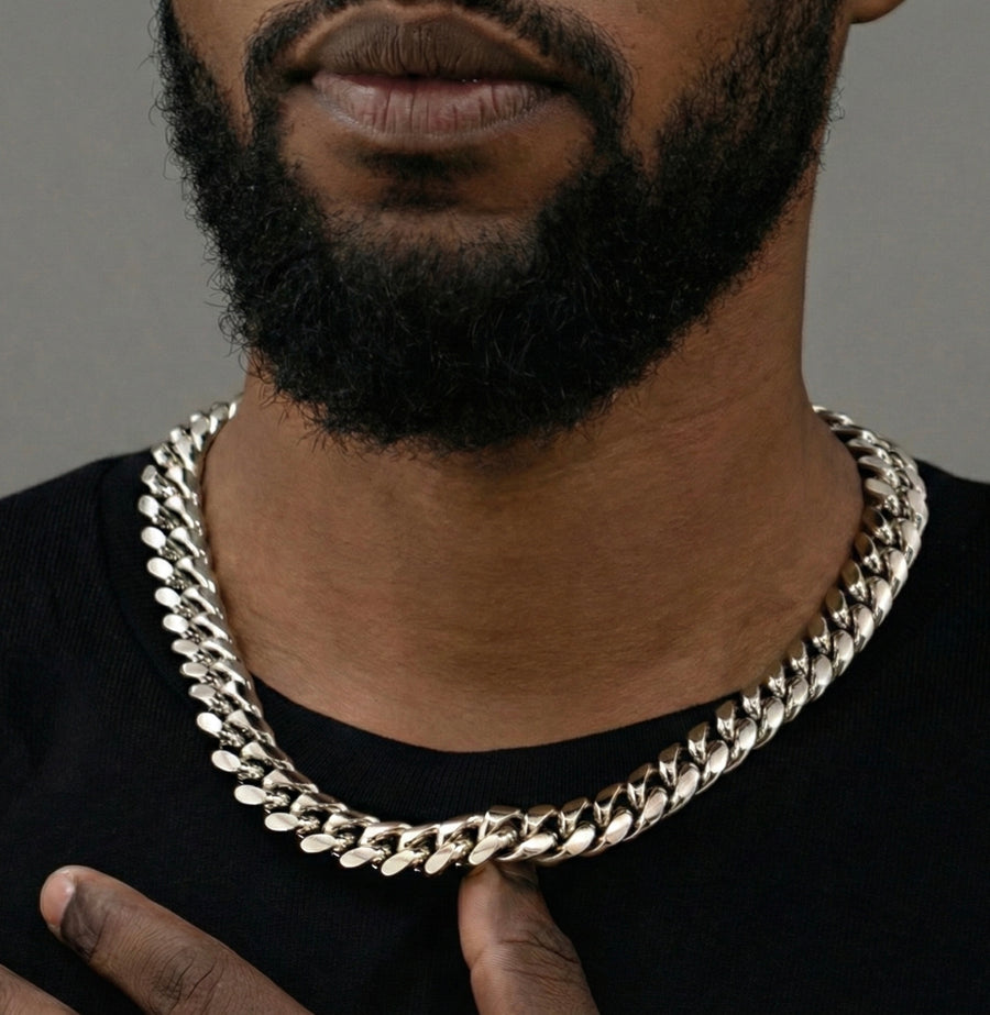 16MM Miami Cuban Chain In 18K White Gold