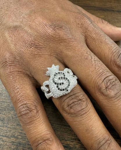 Money Bag Cuban Moissanite Ring