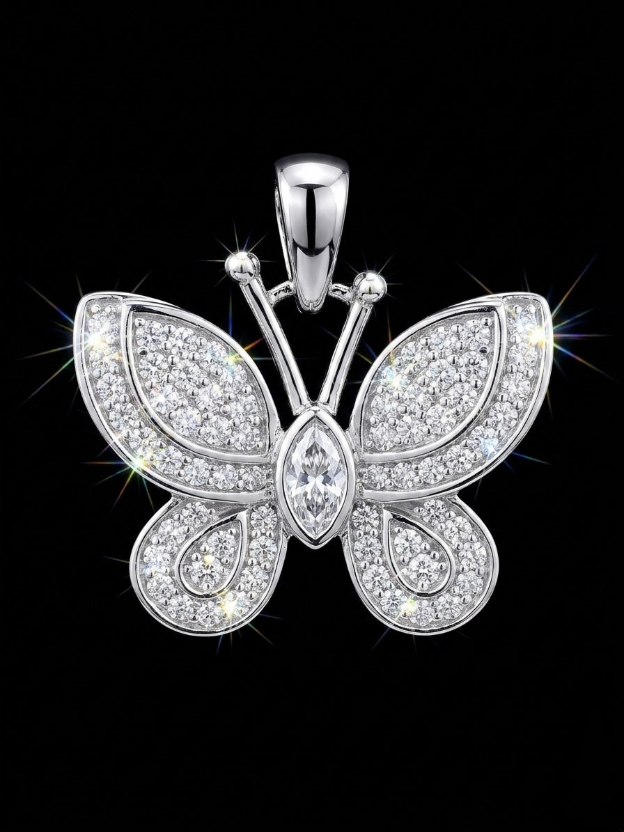 Moissanite Mini Butterfly Pendant