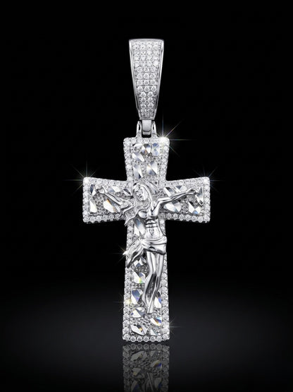 Diamond Cut Nugget Moissnite Cross