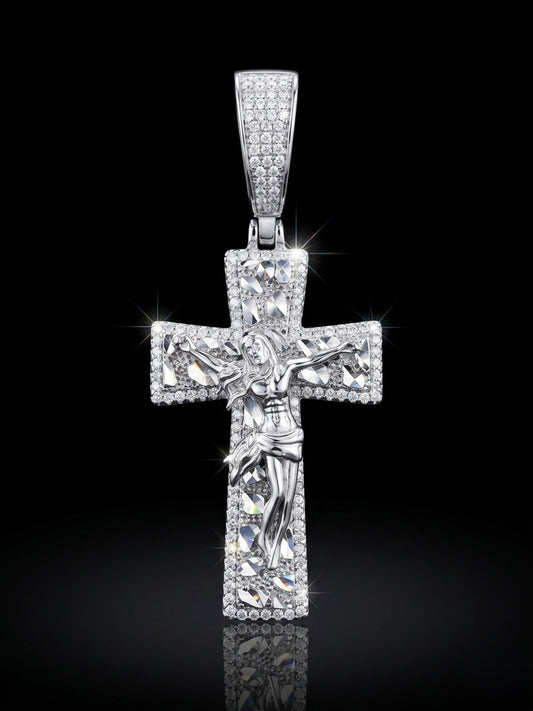 Diamond Cut Nugget Moissnite Cross