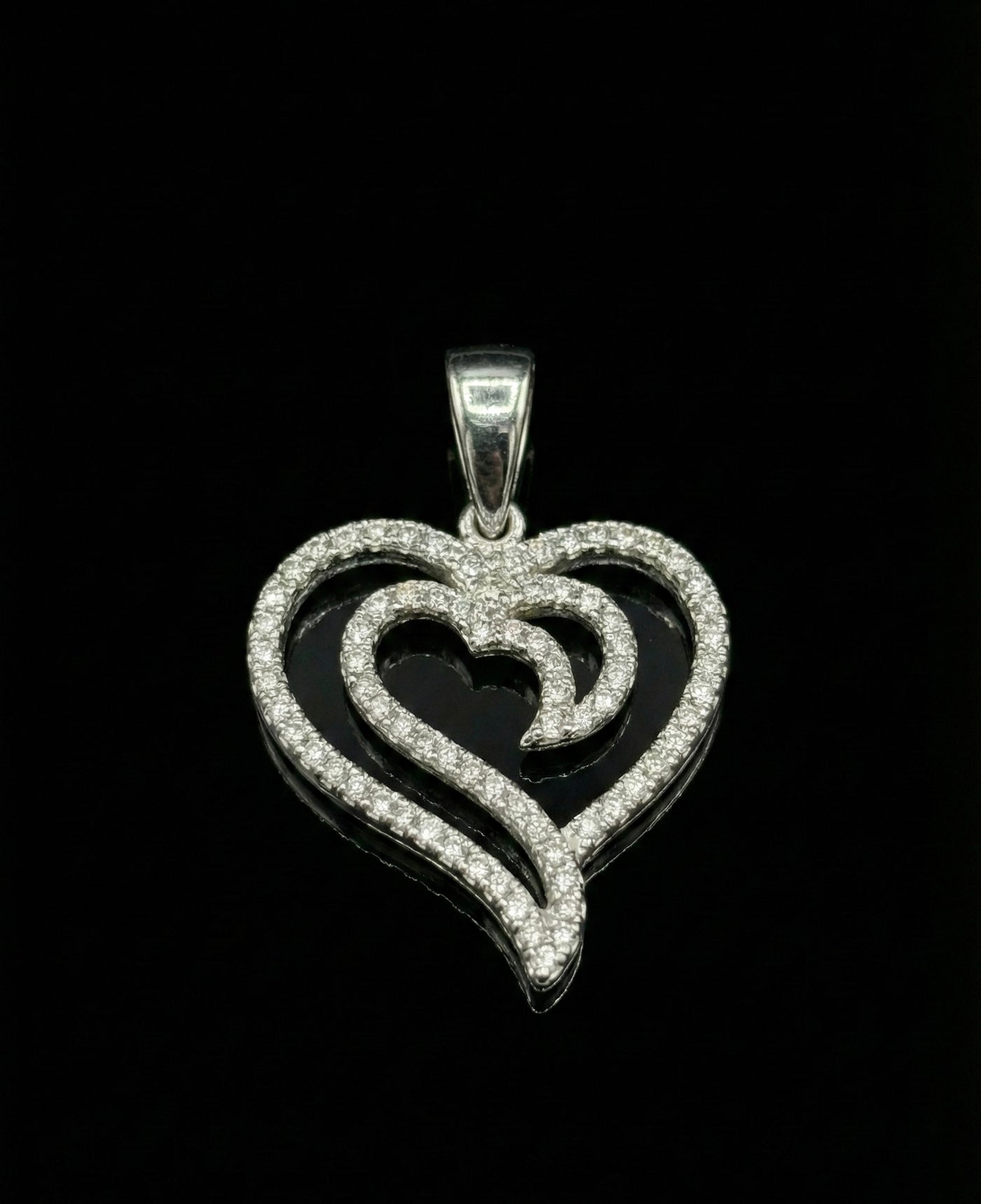 Interlocking Hearts Miossanite Pendant