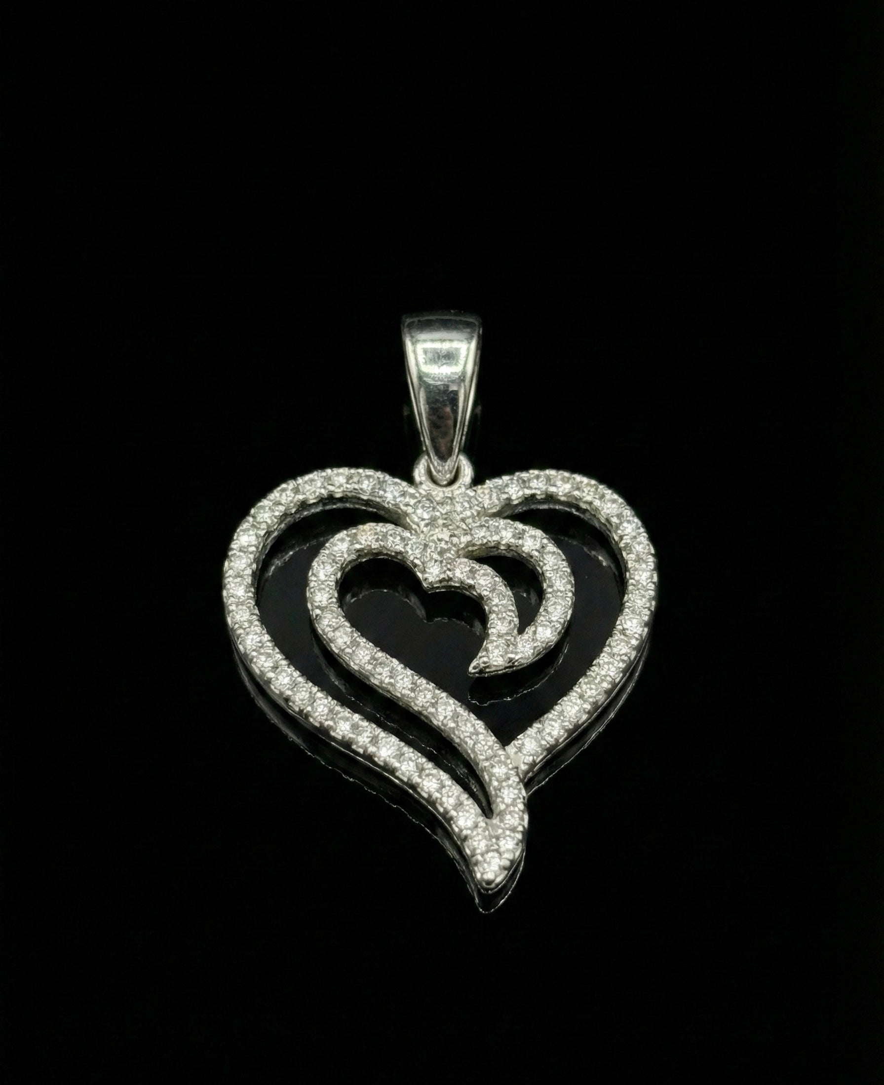 Interlocking Hearts Miossanite Pendant