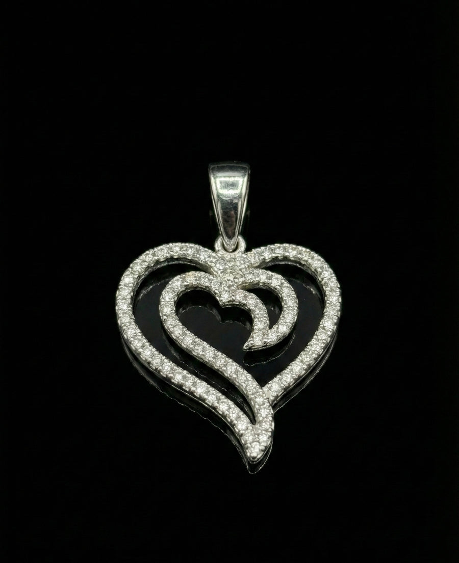 Interlocking Hearts Miossanite Pendant