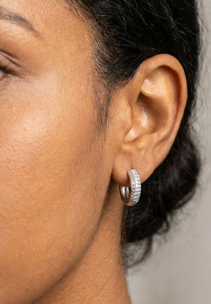 Curved Moissanite Hoop Earrings