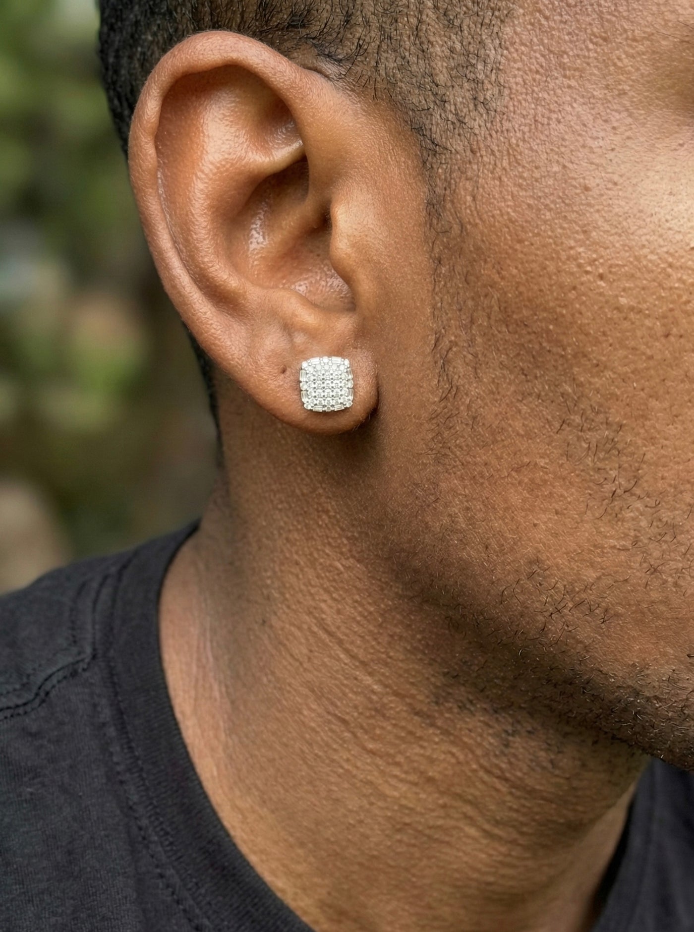 Iced Cushion-Cut Moissanite Earrings