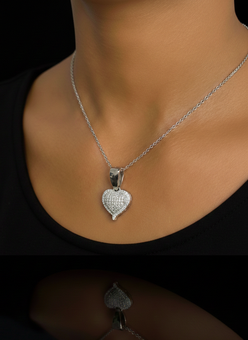 Moissanite Heart Pendant