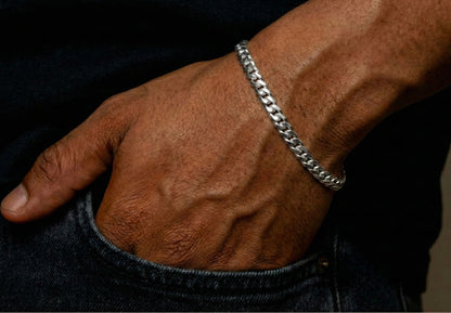 5MM Miami Cuban Bracelet In 18K White Gold