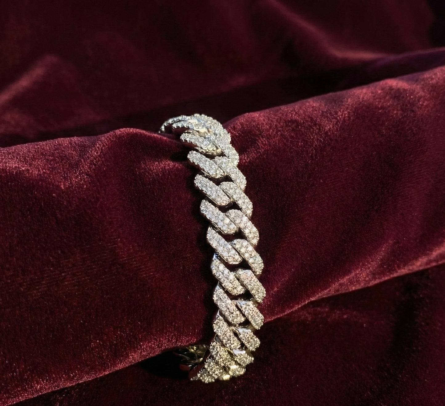 14MM Moissanite Diamond Cuban Bracelet