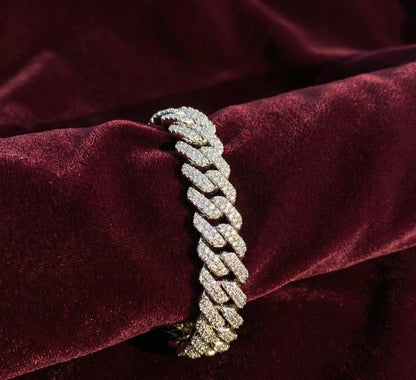 14MM Moissanite Diamond Cuban Bracelet