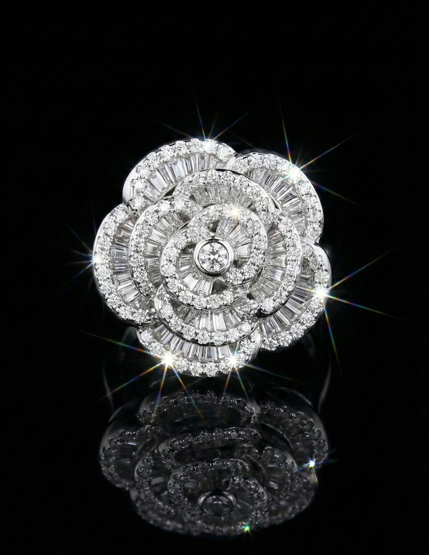 Baguette Rose Moissanite Ring