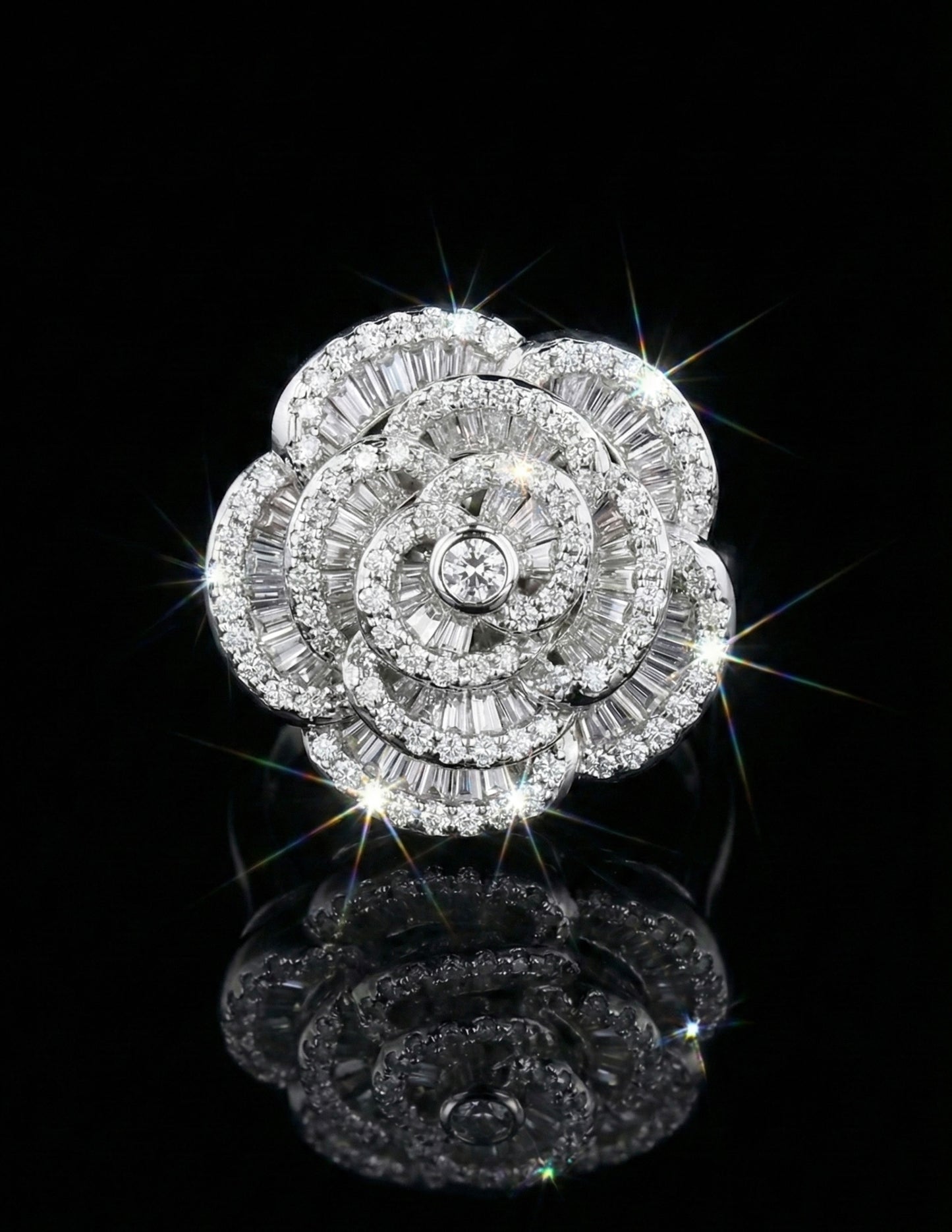 Baguette Rose Moissanite Ring