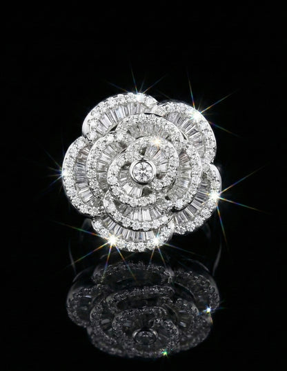 Baguette Rose Moissanite Ring